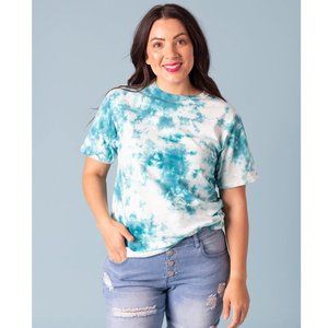 Port & Company Dakota Teal Tie-Dye T-Shirt Tee